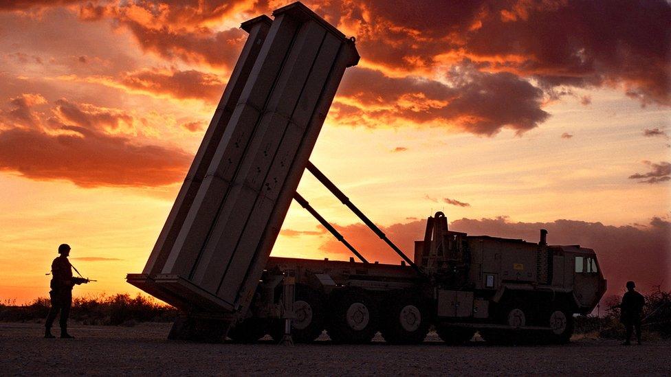 Undated image of THAAD anti-missile defence rocket system