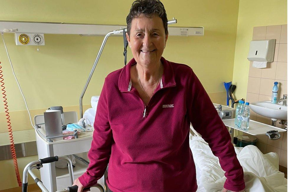 Christine Wallace in hospital recovering