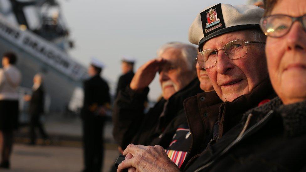 Convoy veterans and families in Liverpool