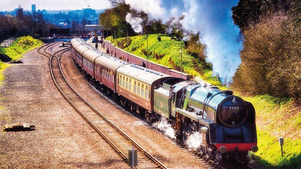 Steam engine on the Great Central Railway in Leicestershire