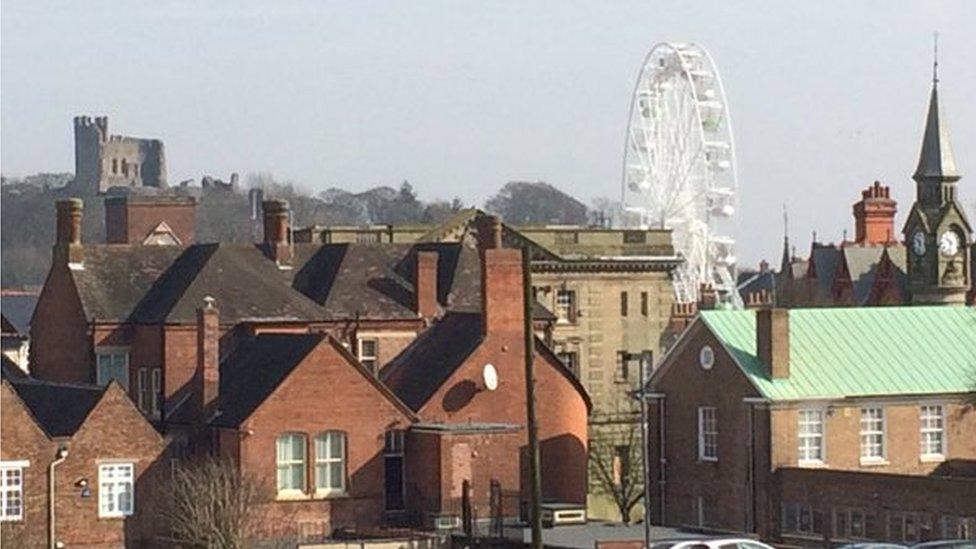 Ferris wheel in Dudley town centre