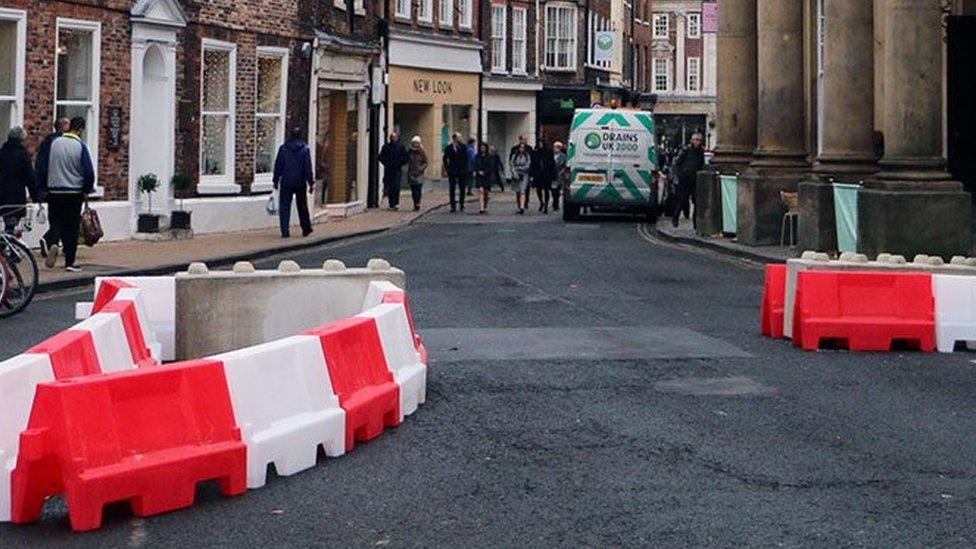 Barriers on Blake Street