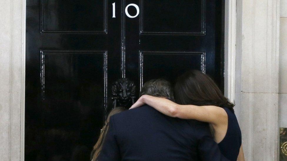 The Cameron family outside Number 10