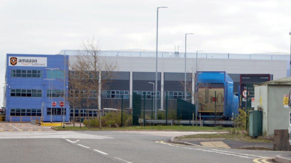 The Amazon warehouse in Rugeley