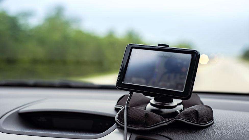 A satnav in a car