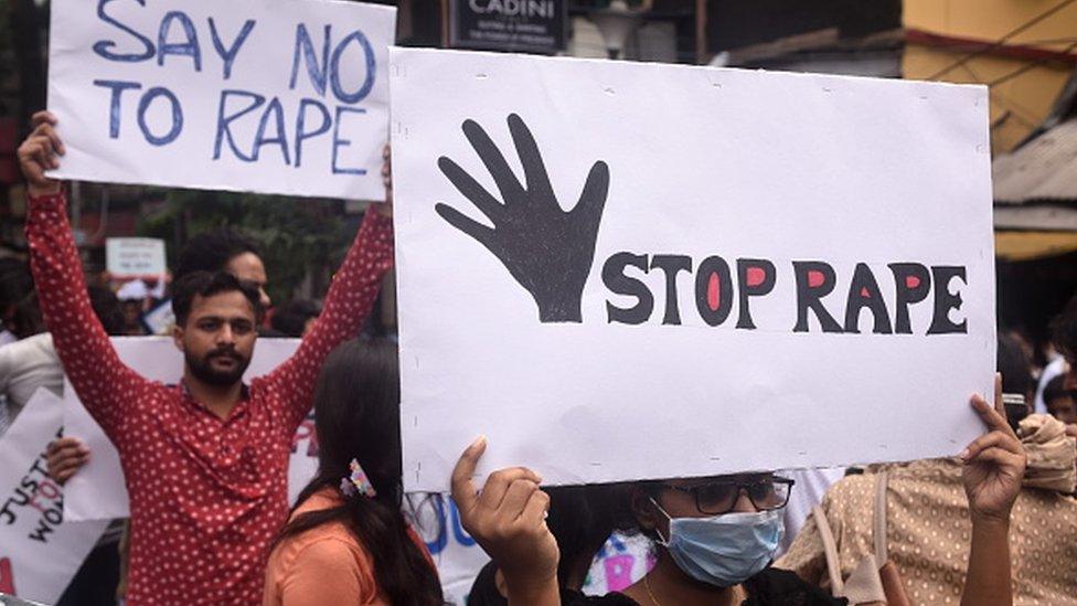 Members of Maitree Womens Rights Organization protest against the remission of life sentences for those convicted in the Bilkis Bano rape trial