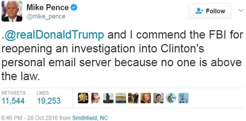 Pence tweet