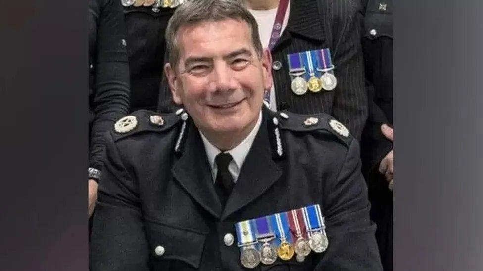 Senior police officer wearing medals