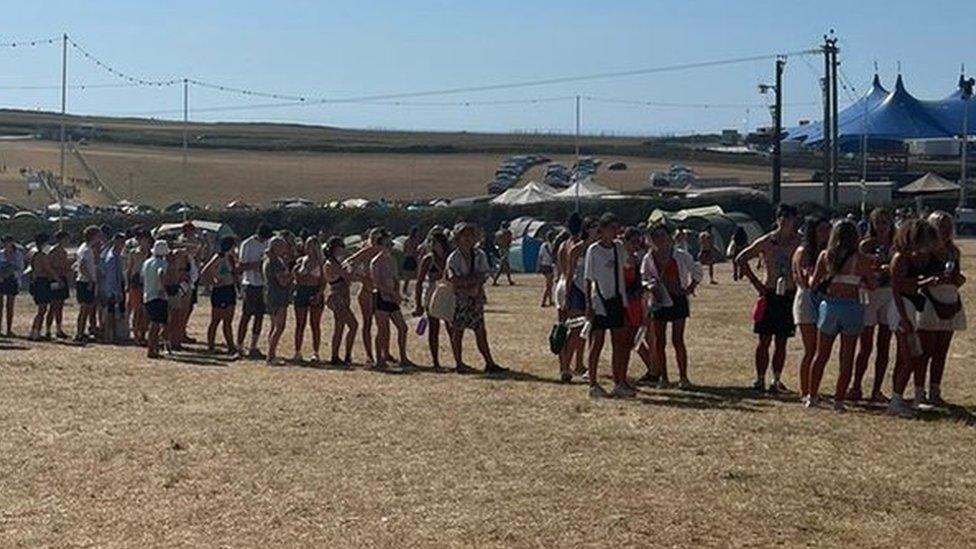 Queue for water at Boardmasters