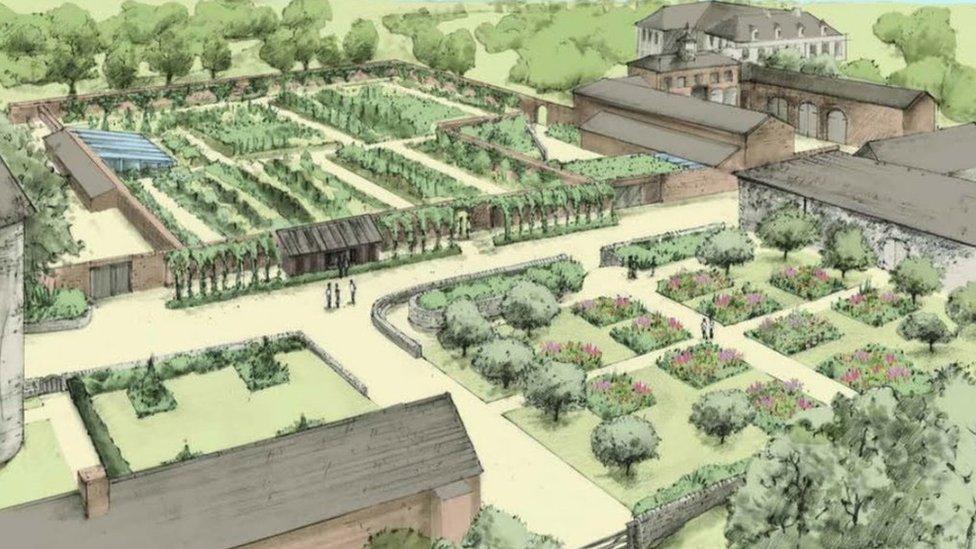 An artist's impression of how the restored walled garden at Trelissick could look