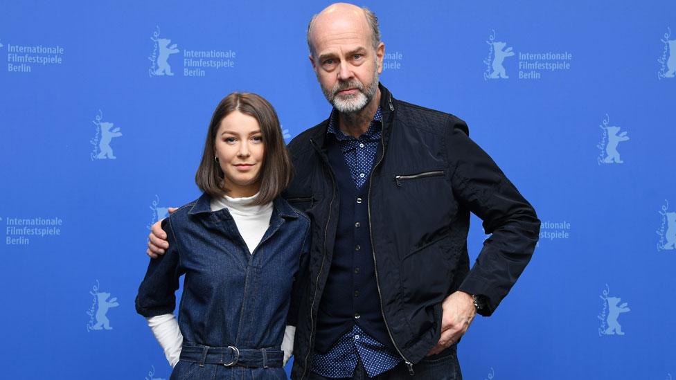 Director Erik Poppe with actress Andrea Berntzen at the Berlin Film Festival