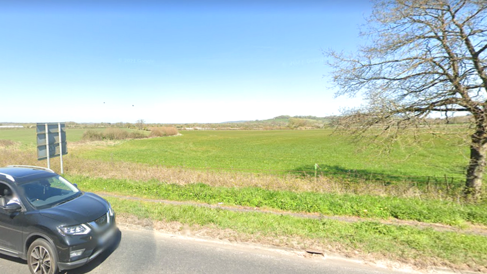 Fields close to the A4 near Chippenham in Wiltshire