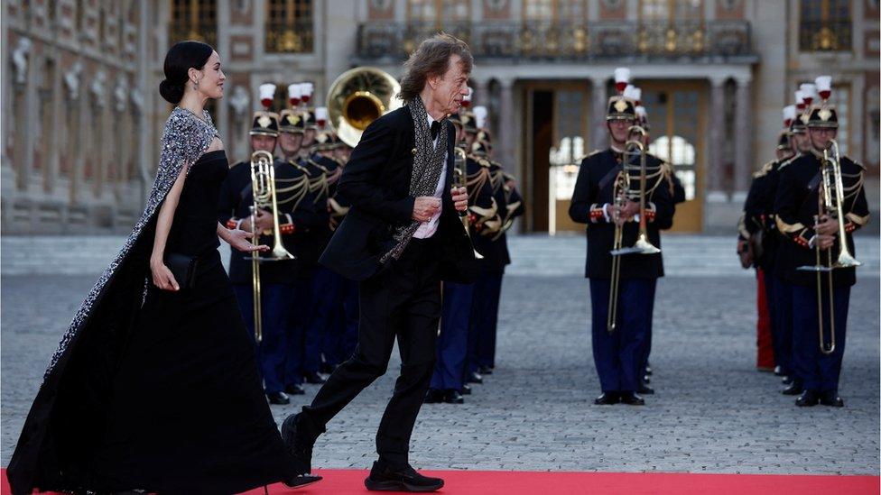 Mick Jagger and his partner Melanie Hamrick at Versailles