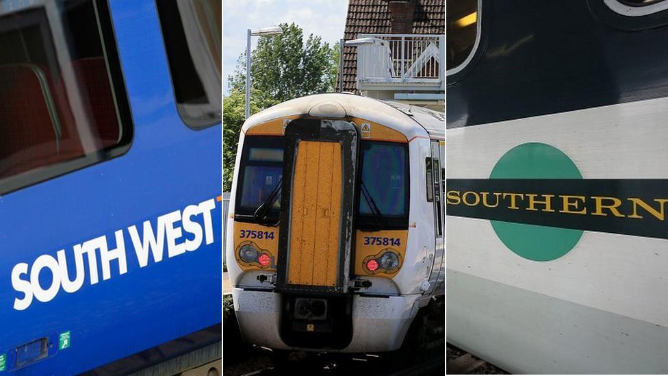 South West Train, Southeastern train, Southern train