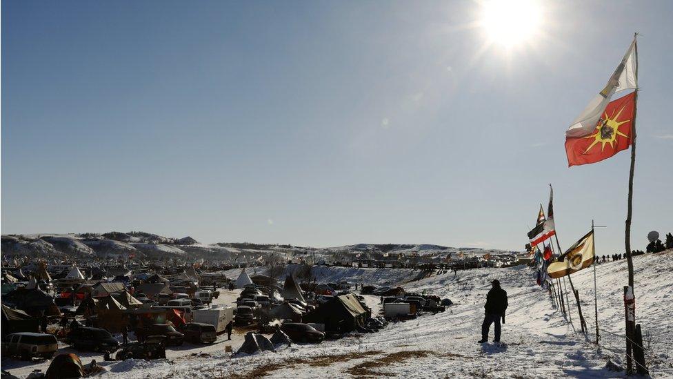 A view across Oceti Sakowin Camp.