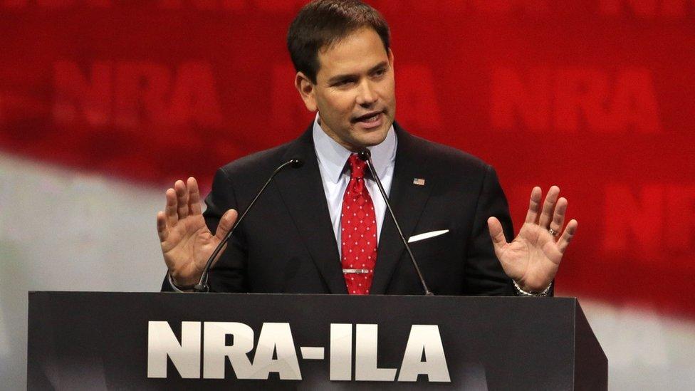 Marco Rubio speaks at a National Rifle Association conference in 2014.