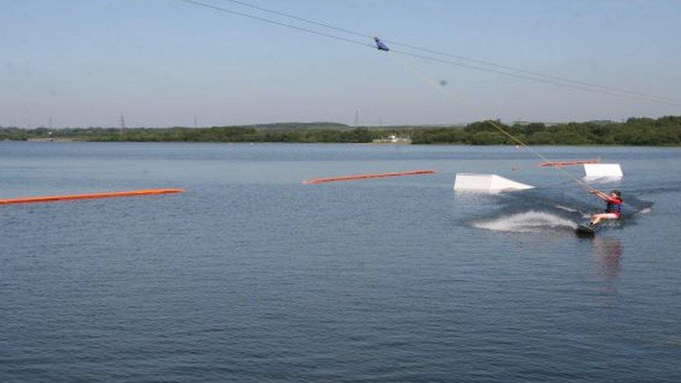 Wake-boarding on Chasewater