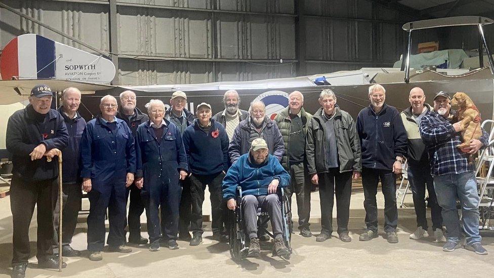 Some of the volunteers from the Aviation Preservation Society of Scotland (APSS)