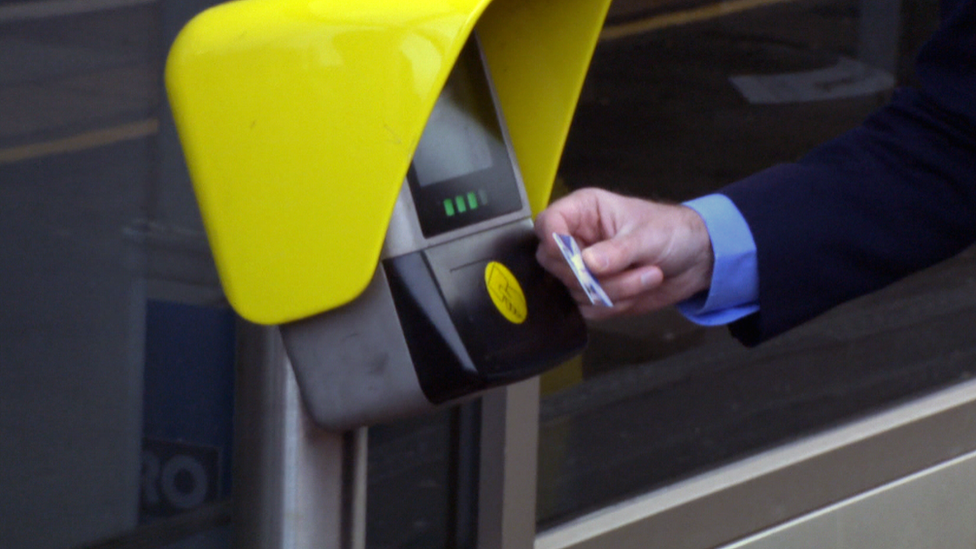 Michael Matheson using a Scotrail smartcard on a card reader