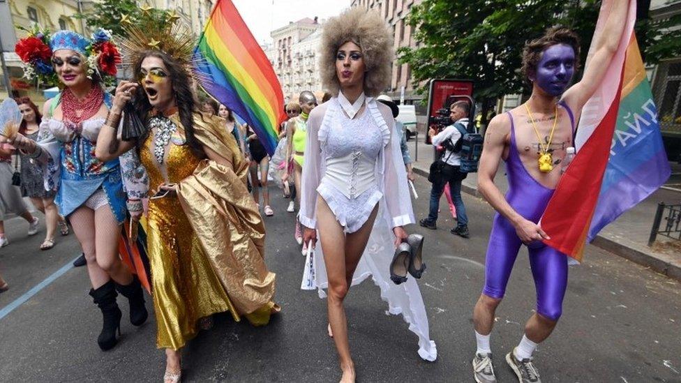 Participants at Kiev Pride