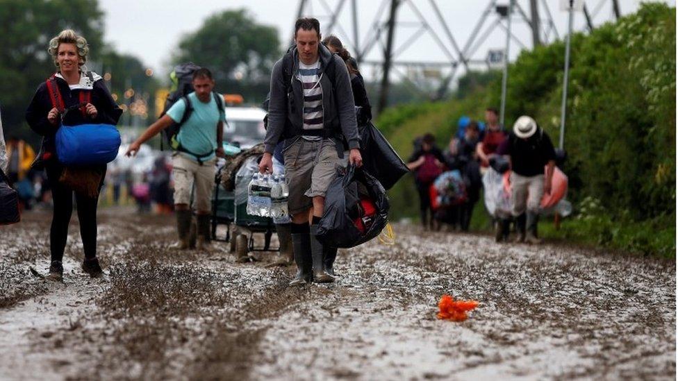 Arrivals at Glastonbury