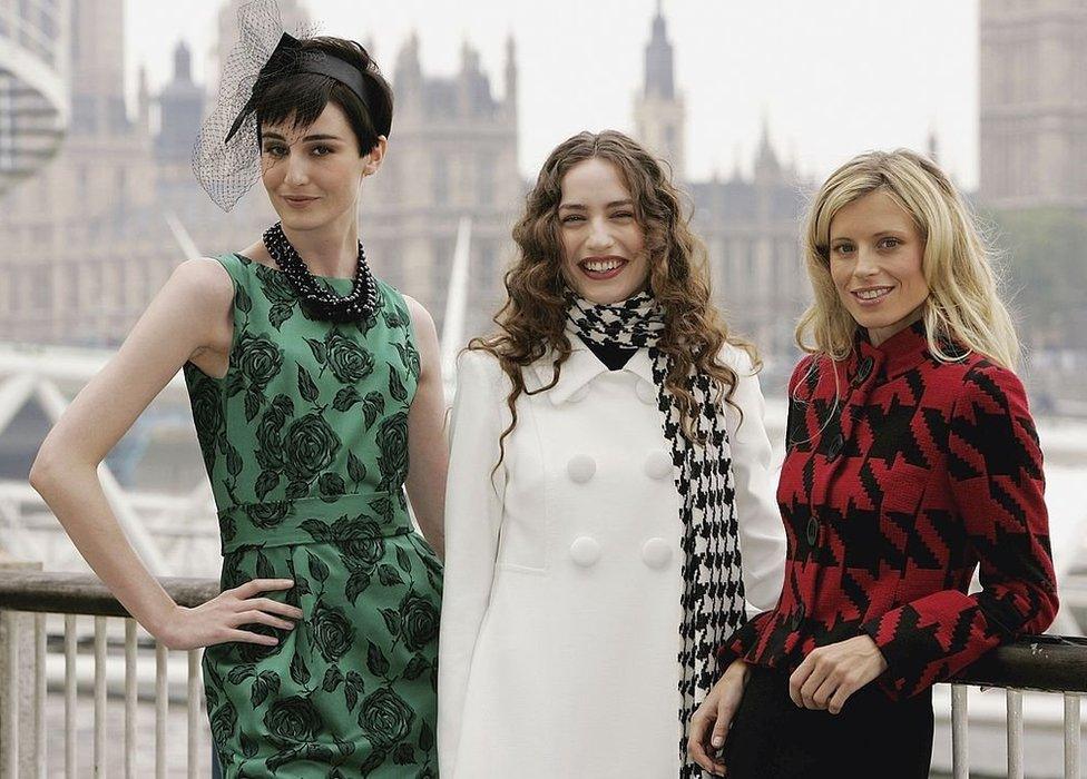 (L-R) Erin O'Connor, Elizabeth Jagger and Laura Bailey pose for a photograph as they launch a new campaign for Marks and Spencer on September 12, 2006