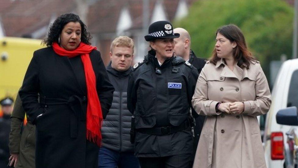 Liverpool Mayor Joanne Anderson, Merseyside Police Chief Constable Serena Kennedy, and Merseyside PCC Emily Spurrell