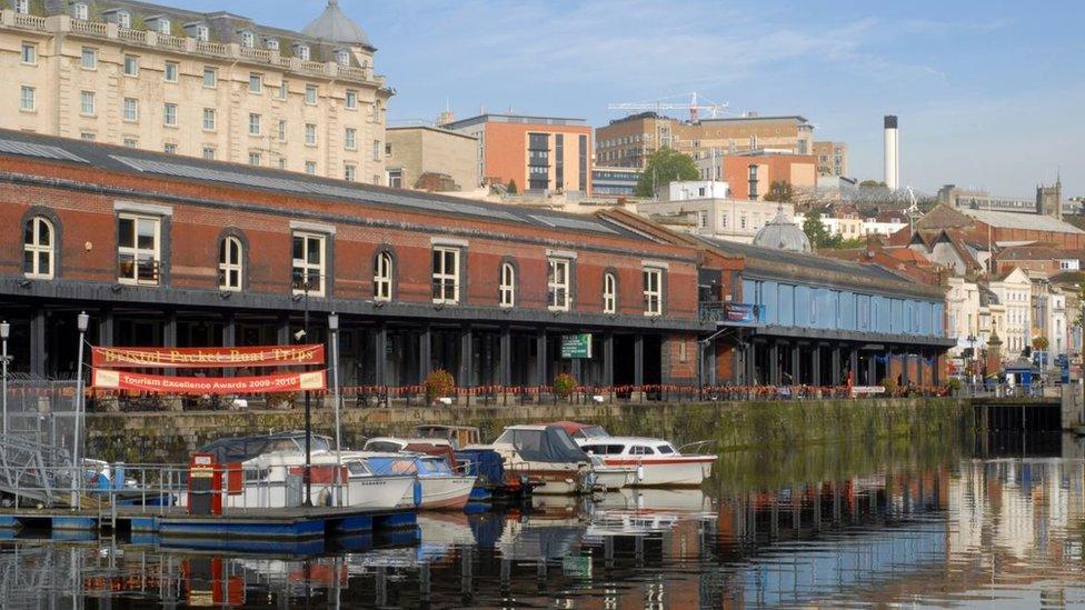 The watershed beside the Bristol harbour