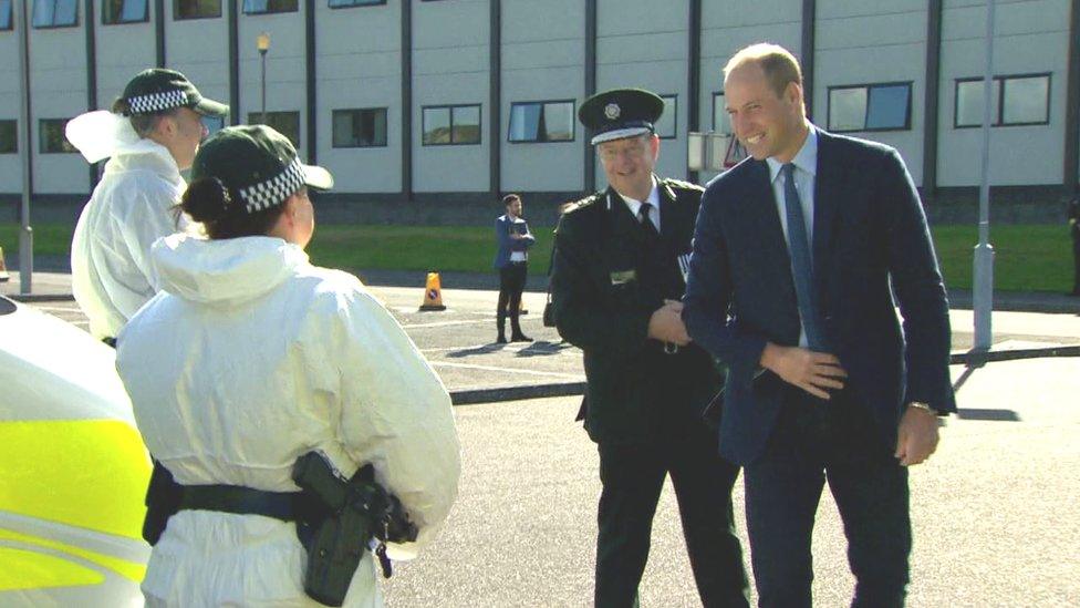 Prince William meeting with members of the emergency services