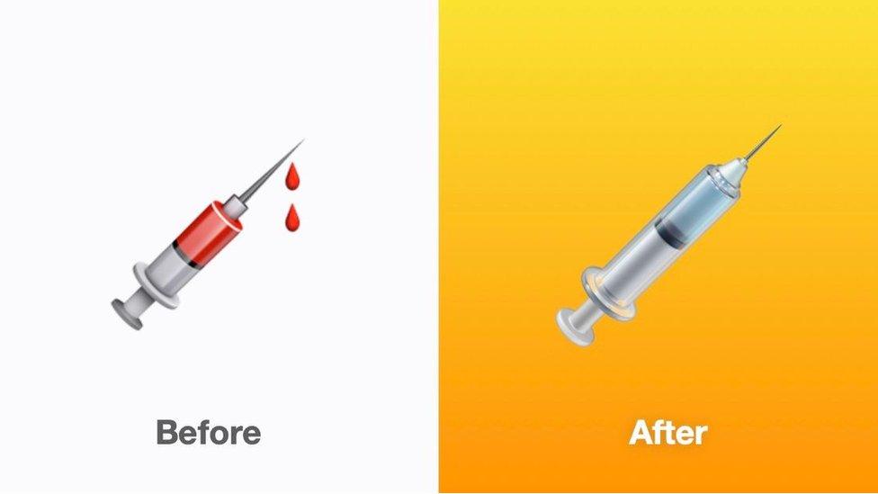 Before and after of the blood syringe and vaccine syringe