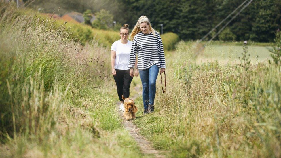 Friends walking