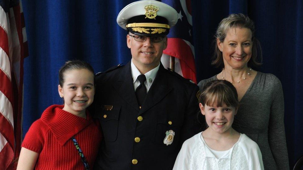 Lt Col Mike John and family