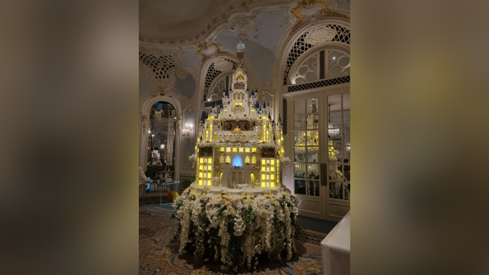 A giant wedding cake