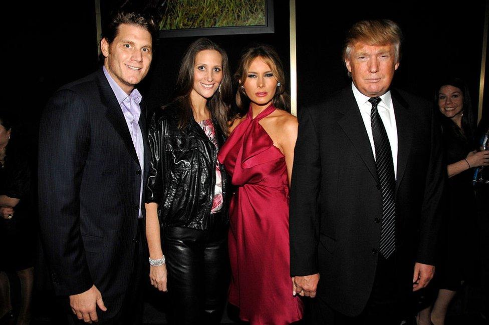 The author and her husband on left pictured at a 2008 fundraiser gala with the Trumps