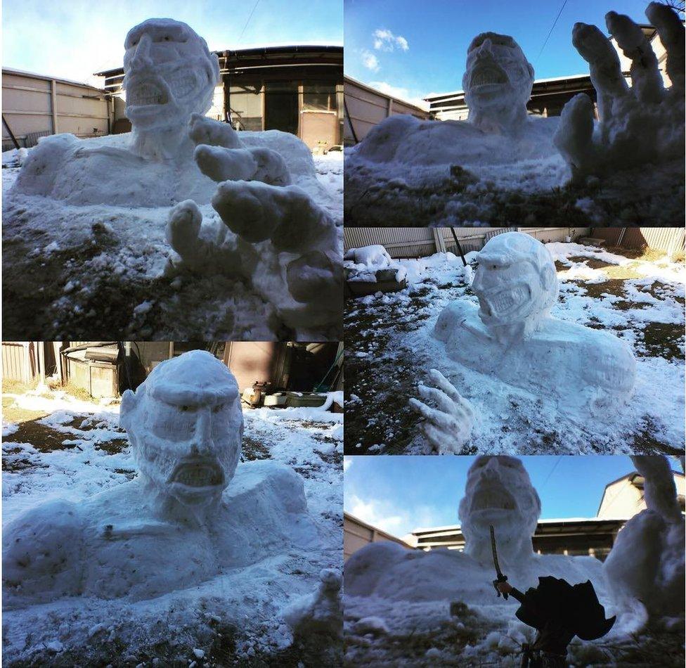 An Attack on Titan snow-Titan