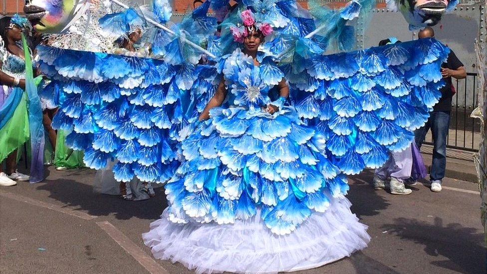 Dancer in blue dress