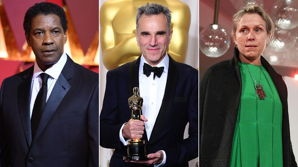 Denzel Washington, Daniel Day-Lewis and Frances McDormand