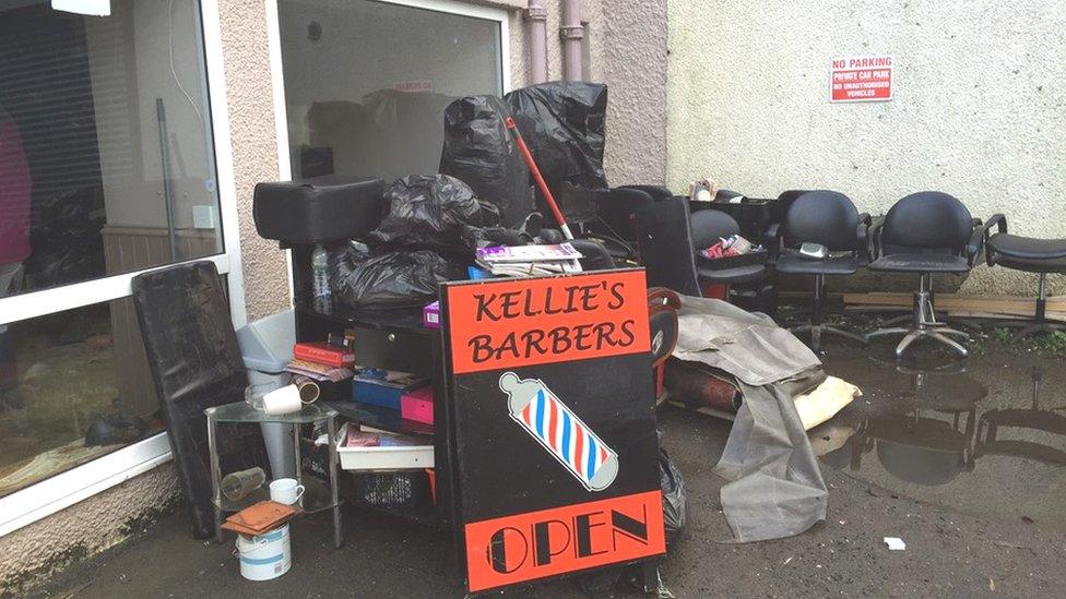 Barber shop equipment after flood