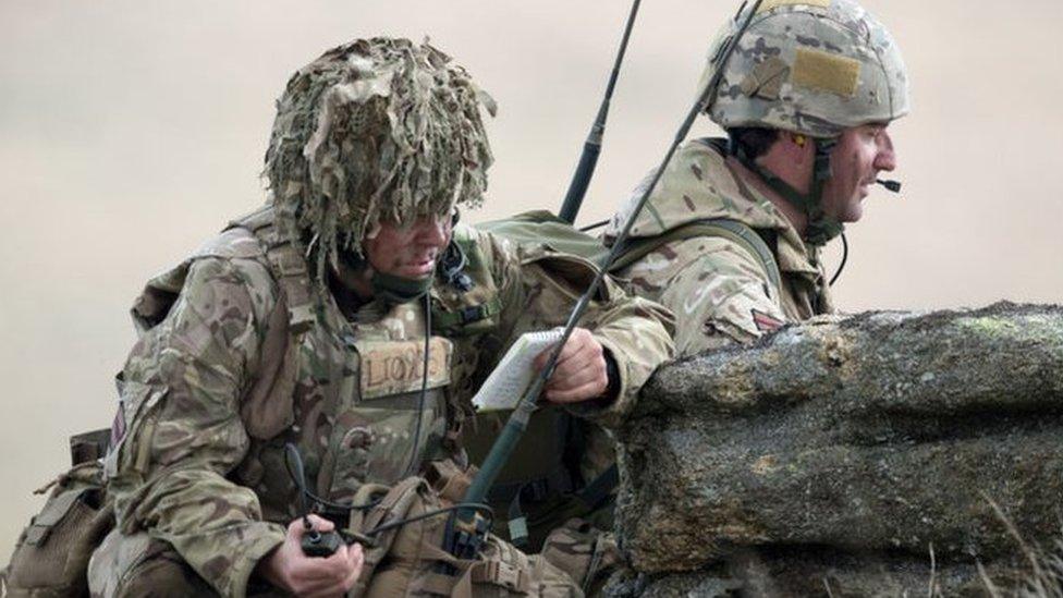 Soliders using radios