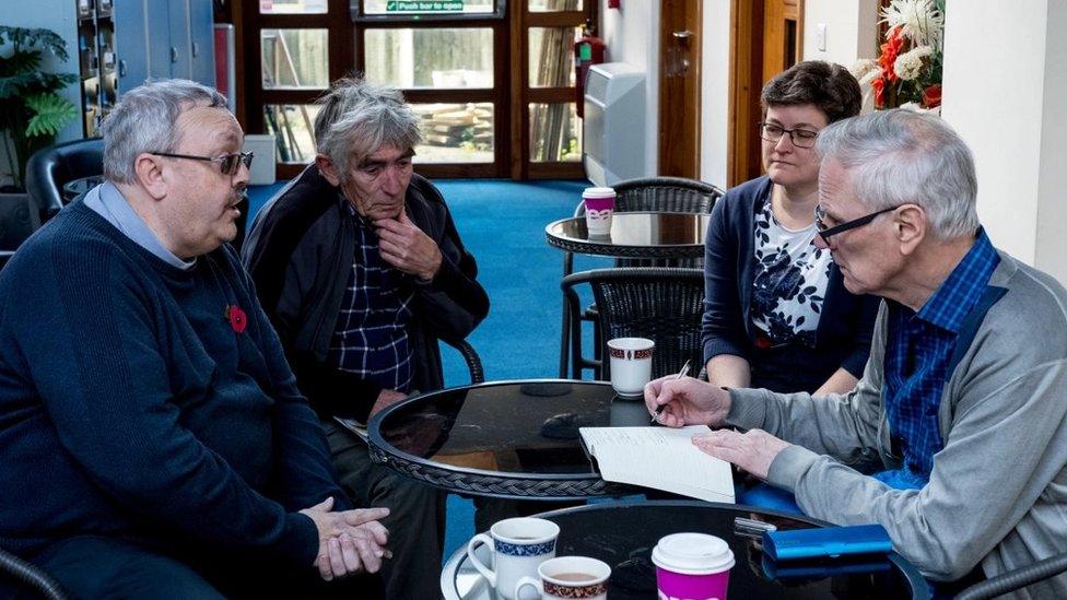 UN special rapporteur Philip Alston at a meeting in Clacton-on-Sea, Essex