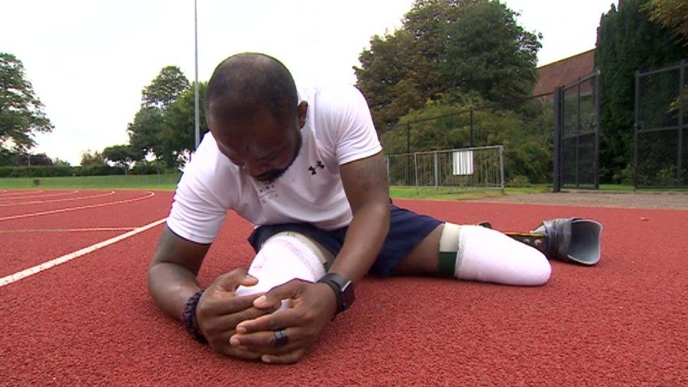 Mr Mapp at an athletics track