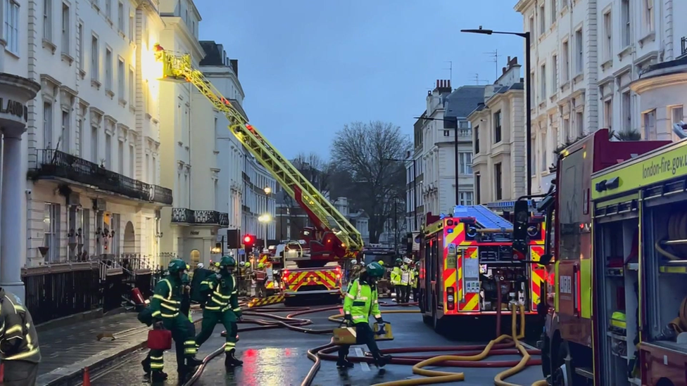 Fire crews at the scene on Craven Road