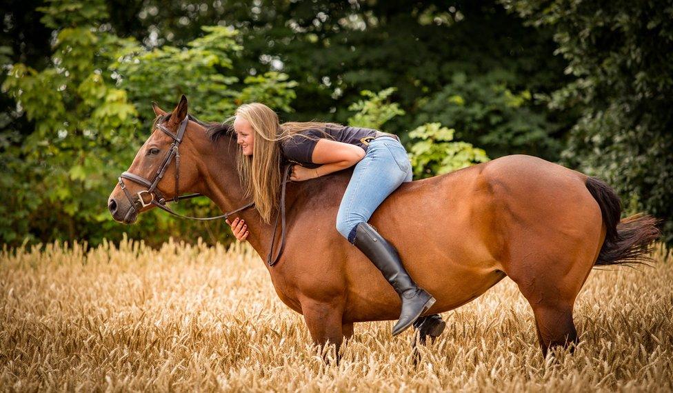 Gracie on a horse