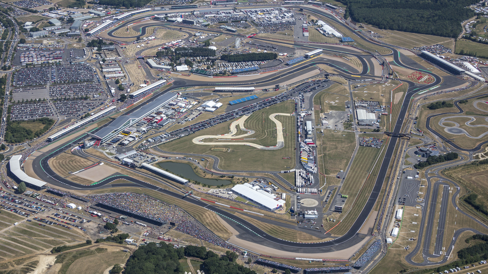 Aerial photo of the Silverstone F1 circuit