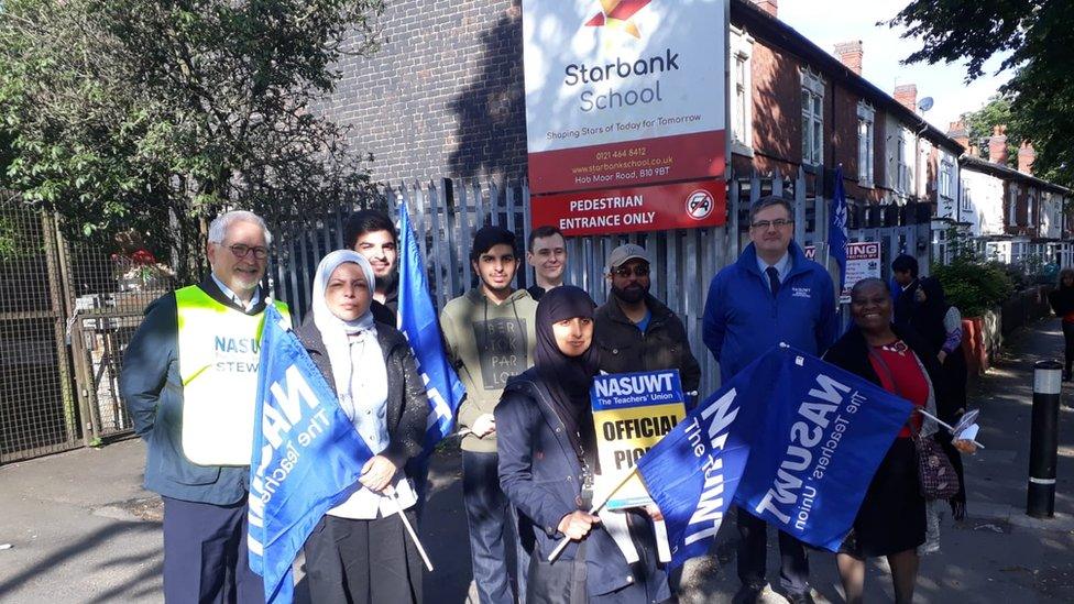 Another picket line outside of the school