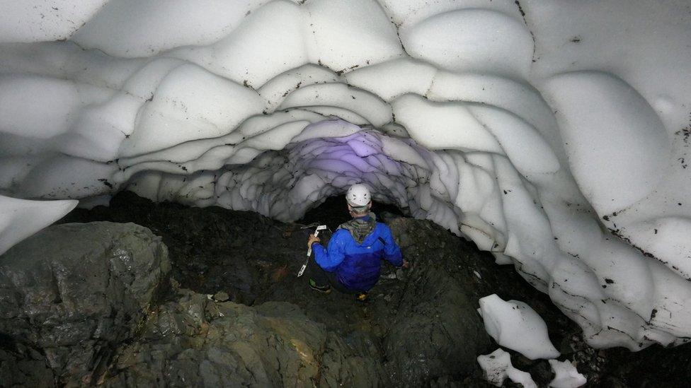 Snow tunnel on Ben Nevis