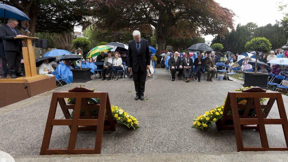 Wreaths were laid at the reopening ceremony on Sunday