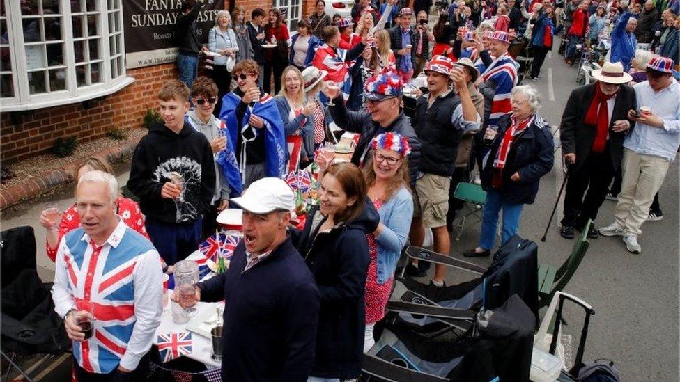 In Reading, people raised their glasses as part of the celebration