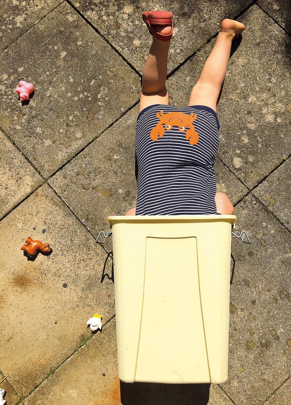 Inside the nappy bin