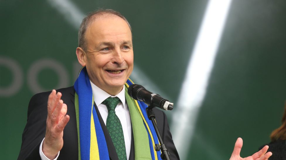 Irish premier Michael Martin speaking at the festival in Trafalgar Square